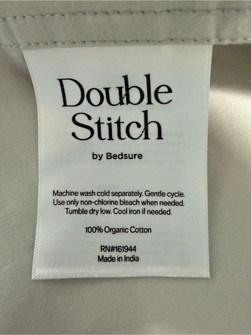 Double Stitch by Bedsure King Flat Sheet 100% Organic Cotton Light Gray
